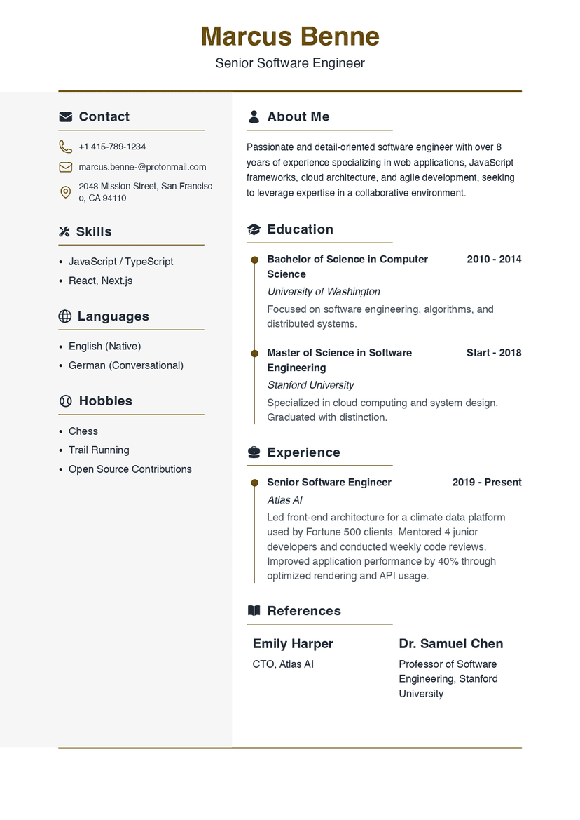 Resume Layout 4